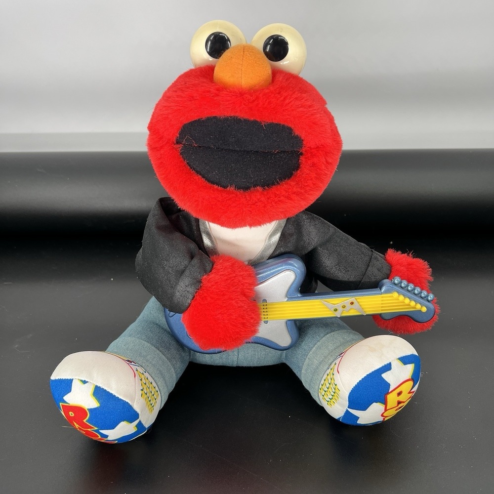 Vintage 1997 Rock N Roll Elmo Guitar Plays Music Sings And Shakes By Tyco Works!